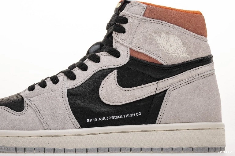 Grey Crimson 1 Black 555088-018 Air Jordan 1102